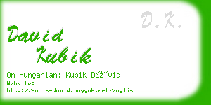 david kubik business card